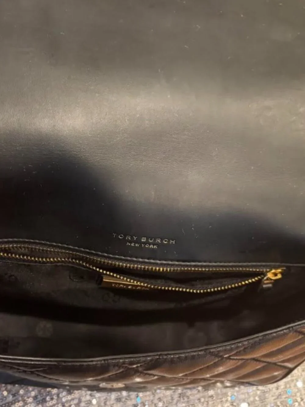 Tory Burch Black Quilted Lather Shoulder Bag